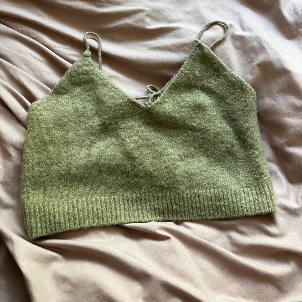 Zara Sage Green Crop Top